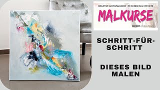 Acrylmalerei Techniken amp Effekte  Spachteltechnik lernen Malerei auf Leinwand abstraktes Acrylbild [upl. by Ailahk555]