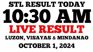 STL Result Today 1030AM Draw October 1 2024 STL Luzon Visayas and Mindanao LIVE Result [upl. by Annaeiluj211]