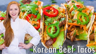 AMAZING Korean Beef Tacos Recipe With JUICY Beef Creamy Sauce amp Kimchi Slaw [upl. by Navlys]