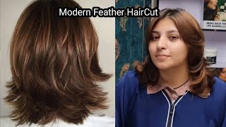 Modern Feather Haircut Tutorial  Feather Haircut With Layers By Nazia Khan [upl. by Liatrice]