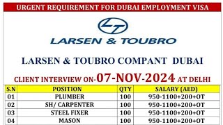 LORSEN ampTOUBRO COMPANY DUBAILampT COMPANYdubaijob [upl. by Anagrom]