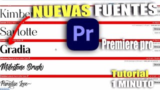 Como Agregar Nuevas Fuentes de Texto a Premiere Pro [upl. by Mohn76]