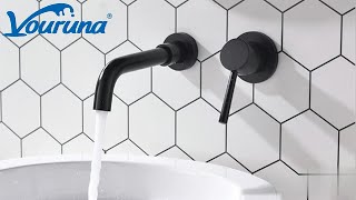 How to install wall mounted basin faucet 2 hole wallmount bathroom sink tap Installation Guide [upl. by Rist]