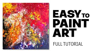 Paint abstract the EASY WAY  no brushes required [upl. by Alliw]