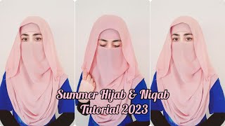 Summer Hijab amp Niqab Tutorial 2023  Full Coverage Niqab style  zainab [upl. by Eveneg]