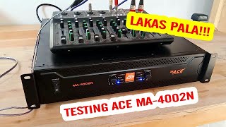 Testing ACE MA4002N POWER AMPLIFIER sa 2 Joson sStage 12 Speaker  Mixer to Power Amplifier [upl. by Ahsienod]