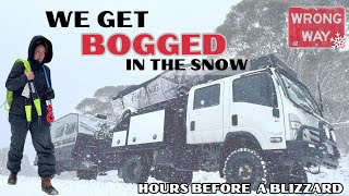 BOGGED in the SNOW during a BLIZZARD PERISHER  LOW COST CAMPING in OFFROAD van High country NSW [upl. by Queenie]