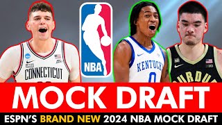 NEW ESPN 2024 NBA Mock Draft 1st Round Projections Ft Donovan Clingan Alex Sarr amp Matas Buzelis [upl. by Ailekahs]