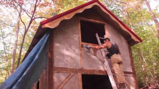 Our timber frame workshop wattle and daub Part III Lime Plaster [upl. by Cordova]