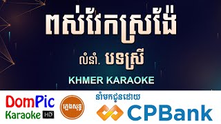 ពស់វែកស្រង៉ែ បទស្រី ភ្លេងសុទ្ធ Pos Vek Sro Nger DomPic [upl. by Lunetta]