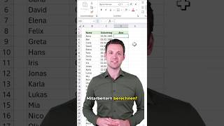Das Alter in Excel berechnen ⚡️🚀 excel tipps karriere microsoft [upl. by Woodley]