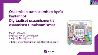 Digitaaliset osaamismerkit osaamisen tunnistamisessa [upl. by Wexler]