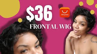 36 frontal Pixie cut wig from Aliexpress [upl. by Deborath96]