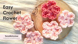 Easy Crochet flower  Beginners  Detailed tutorial [upl. by Rickard]