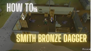 OSRS How to smith a bronze dagger [upl. by Orlantha790]