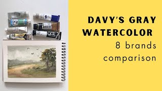 Do you use Davys Grey watercolor if you dont start today Swatching and comparing 8 brands [upl. by Menon]