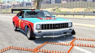 Massive Spike Strip Pileup Crashes 17 – BeamNG Drive  CrashBoomPunk [upl. by Anahsat607]