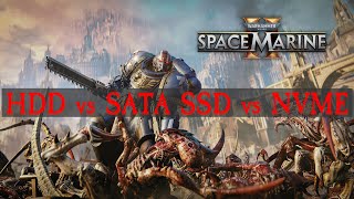 Warhammer 40k Space Marine 2 storage options HDD vs SATA SSD vs NVME [upl. by Arahahs618]