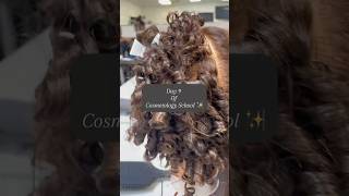 Day 9 of Cosmetology School spiralperms howtorollperms hair howtohairstyle beautycourses [upl. by Ramad]