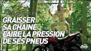 Graisser sa chaîne et faire la pression de ses pneus [upl. by Anivlac]