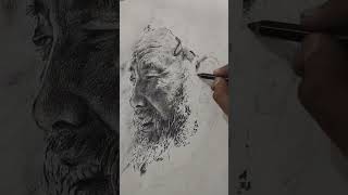 Free hand sketch On progress by Shanil student of Akshayan fine Art Academy pencilart art [upl. by Yarased]