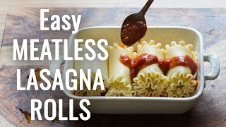 Meatless Lasagna Rolls recipe [upl. by Laforge]