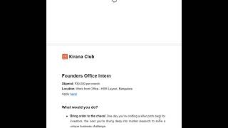 Kirana Club is hiring for Intern  Freshers [upl. by Sairacaz]