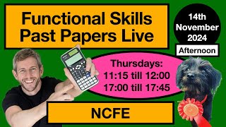 Part 2 NCFE Functionals Skills Maths Past Paper Live [upl. by Jobye]