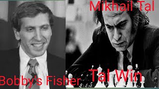 Mikhail Tal vs Bobbys Fisher Tal chess game Tal beat the bobby Fisher Tal amazing chess game [upl. by Jo]