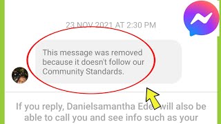 Messenger  This message was removed because it doesnt follow our Community Standards [upl. by Brookner]