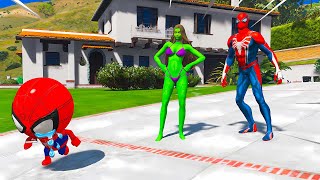 BEBÊ HOMEM ARANHA FUGIU DE CASA 😱 VEJA O QUE ACONTECEU NO GTA 5 [upl. by Karlotte]