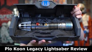 Star Wars Galaxys Edge Plo Koon Legacy Lightsaber Review [upl. by Heffron]