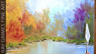 Peaceful Landscape  Easy for Beginners  Acrylics  Abstract Painting Demonstration  021 [upl. by Allicerp]