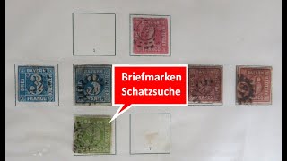 Briefmarken wertvoll Briefmarken Schatzsuche in Sammlung Altdeutschland und Deutsches Reich [upl. by Tihom264]