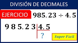 DIVISIÓN DE NÚMEROS DECIMALES  Ejercicio Resuelto [upl. by Erek]