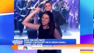 Simon Cowell gets egged on Britains Got Talent [upl. by Virgin]