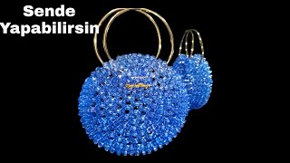 Işıltılı Boncuktan Yuvarlak Model El Çantası Yapımı  Beaded Bag Making [upl. by Adyaj]