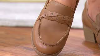 Clarks Collection Leather Heeled Loafers  Charlten Echo on QVC [upl. by Sutton]