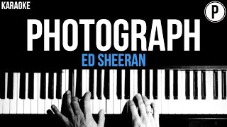 Ed Sheeran  Photograph Karaoke Slowed Acoustic Piano Instrumental Cover Lyrics [upl. by Nagaem]