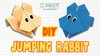 How to make a Paper Jumping Rabbit  Easy Origami Rabbit [upl. by Aneelehs]