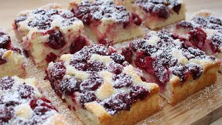 Einfaches Kuchen Rezepte mit Kirschen Blechkuchen schnell gemacht und einfach lecker [upl. by Einnahc871]