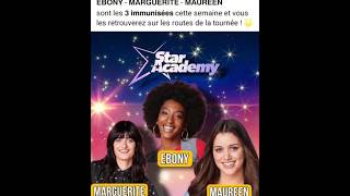 STAR ACADEMY 👀😲𝗘𝗕𝗢𝗡𝗬  𝗠𝗔𝗥𝗚𝗨𝗘𝗥𝗜𝗧𝗘  𝗠𝗔𝗨𝗥𝗘𝗘N 𝗶𝗺𝗺𝘂𝗻𝗶𝘀𝗲́𝗲𝘀 et 𝗾𝘂𝗮𝗹𝗶𝗳𝗶𝗲́𝗲𝘀 pour la tournée 2025 [upl. by Reivilo]