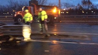 Tractor trailer accident closes part of I91 in Hartford [upl. by Dun]