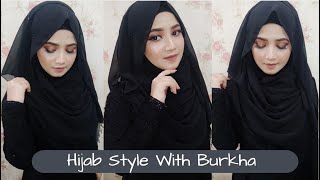 Hijab Style with Burkha 🖤 Hijab Style By Nipa 🖤 Beauty Reflect By Nipa [upl. by Idzik]