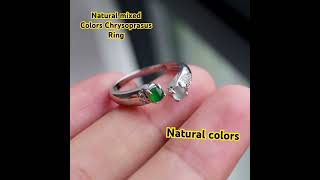 Natural Chrysoprasus Ring with natural colors chrysoprase naturallove luck fyp finejewelry [upl. by Heyman749]