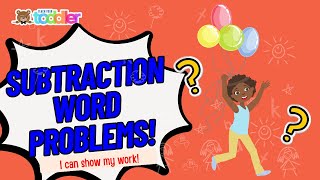 Learn How to Subtract Basic Math Subtraction Word Problems with Pictures for Kids Show Your Work [upl. by Ardnuyek224]