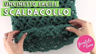 SCALDACOLLO ALLUNCINETTO FACILE con punto traforato spiegato lentamente crochet cowl [upl. by Hirza]