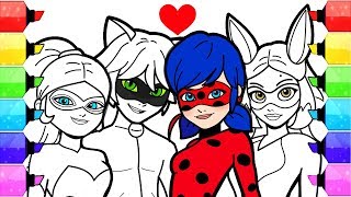 Miraculous Ladybug Coloring Pages  How to Draw and Color Ladybug Coloring Book Marinette Adrien [upl. by Roydd576]