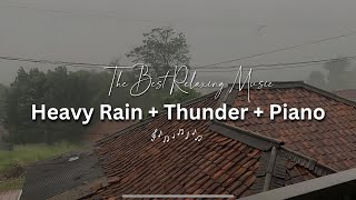 FALL INTO SLEEP INSTANTLY  Soft Rain Sounds with Piano Music in Warm Room  Rain Sounds For Sleep [upl. by Yanehs]