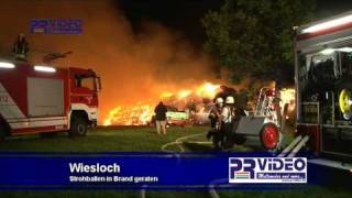 14082010  Wiesloch  Brandstifter setzt 1200 Strohballen in Brand  Zeugen gesucht [upl. by Keynes756]